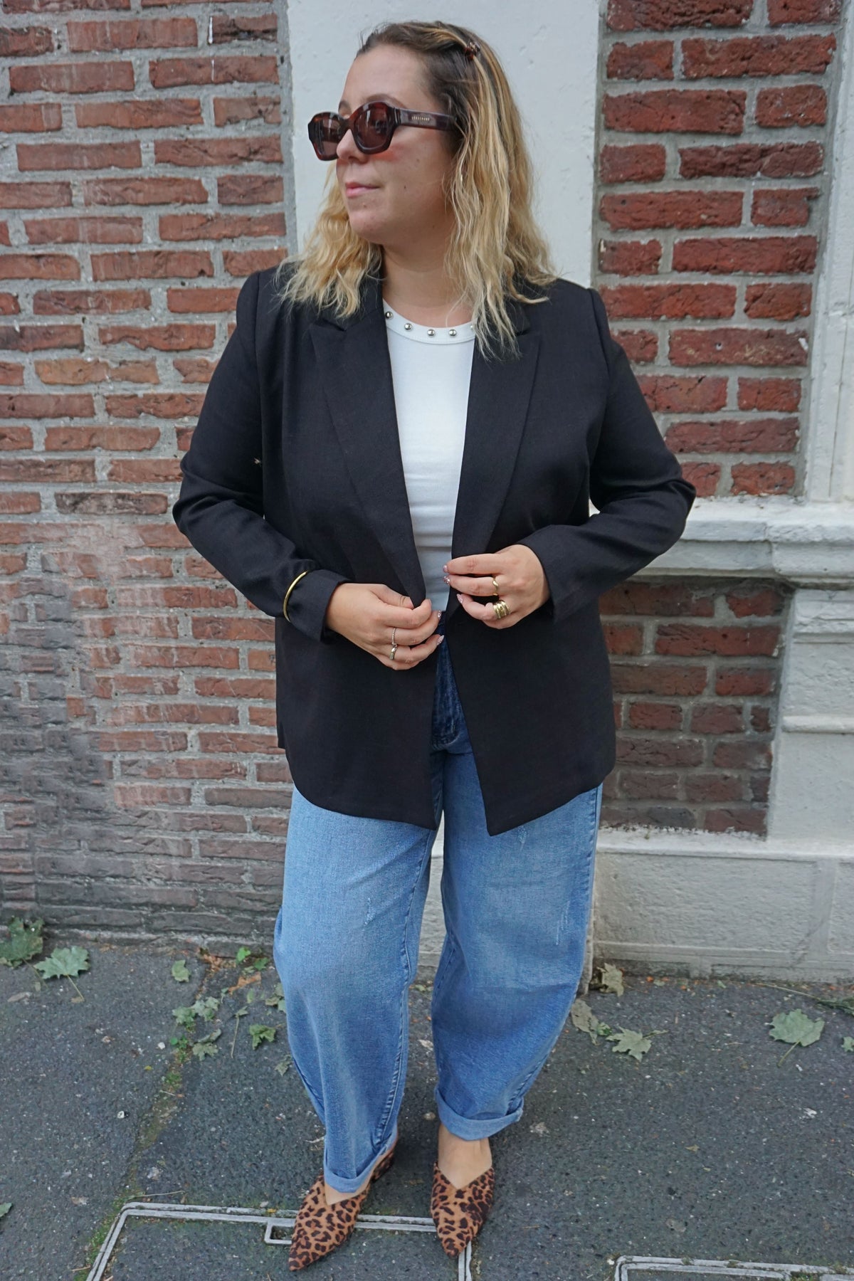 Blazer noir coupe droite