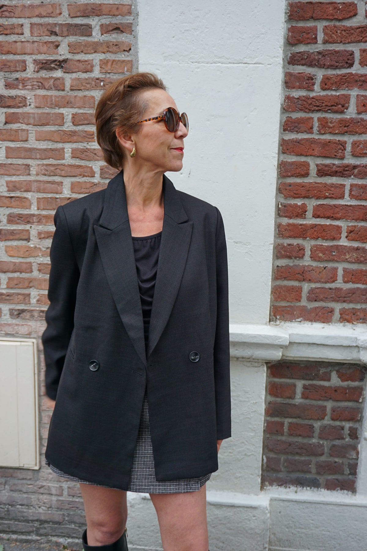 Blazer noir coupe droite