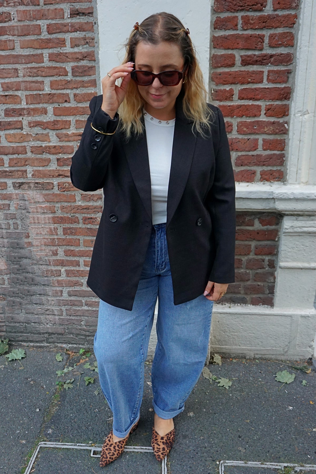 Blazer noir coupe droite