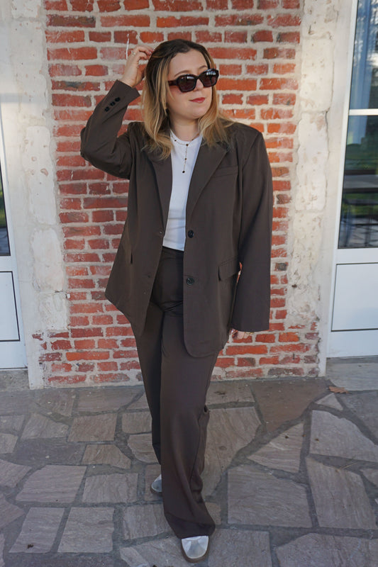 Blazer tailleur marron chocolat