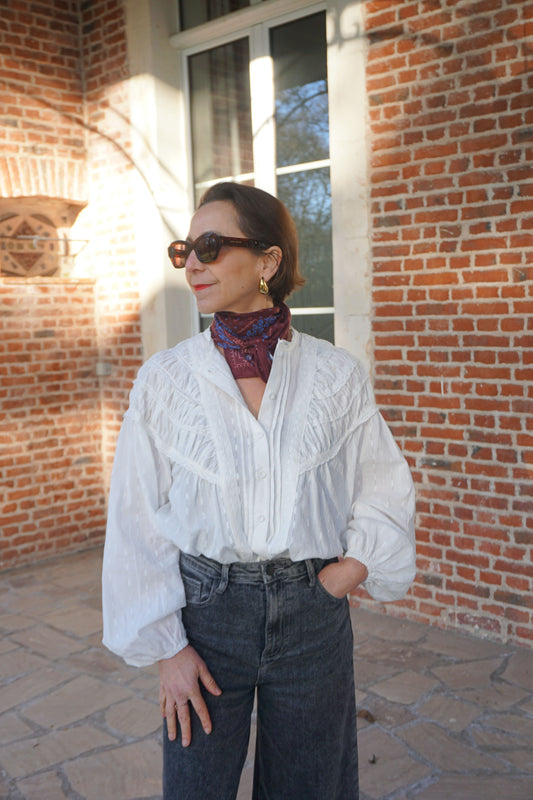 Blouse blanche dentelle