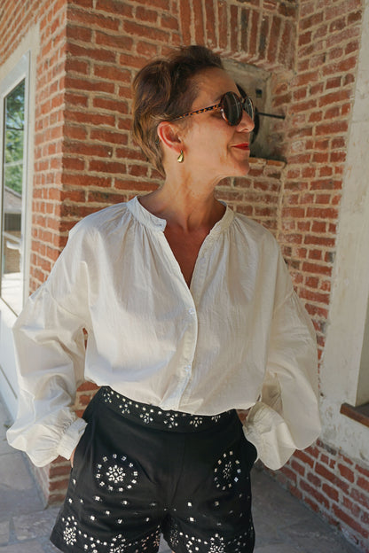 Blouse fluide crème coton