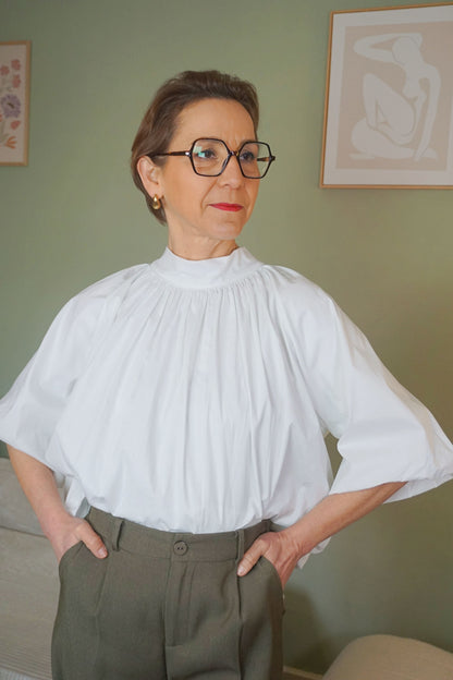 Blouse manches ballon blanche