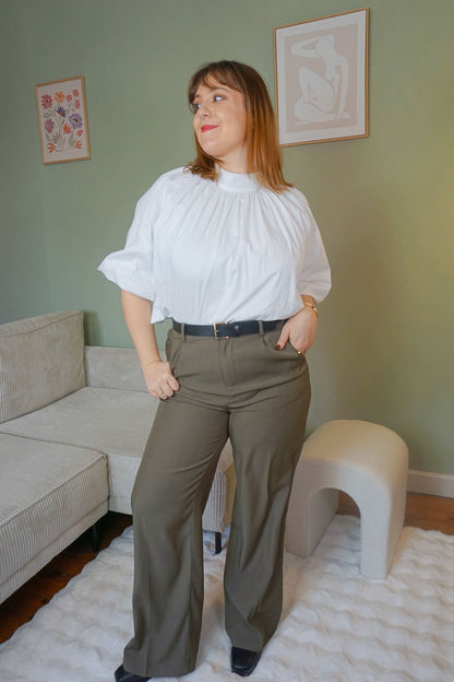 Blouse manches ballon blanche