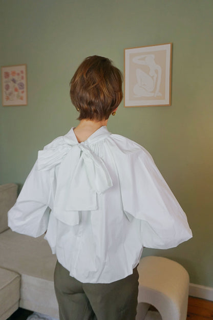 Blouse manches ballon blanche