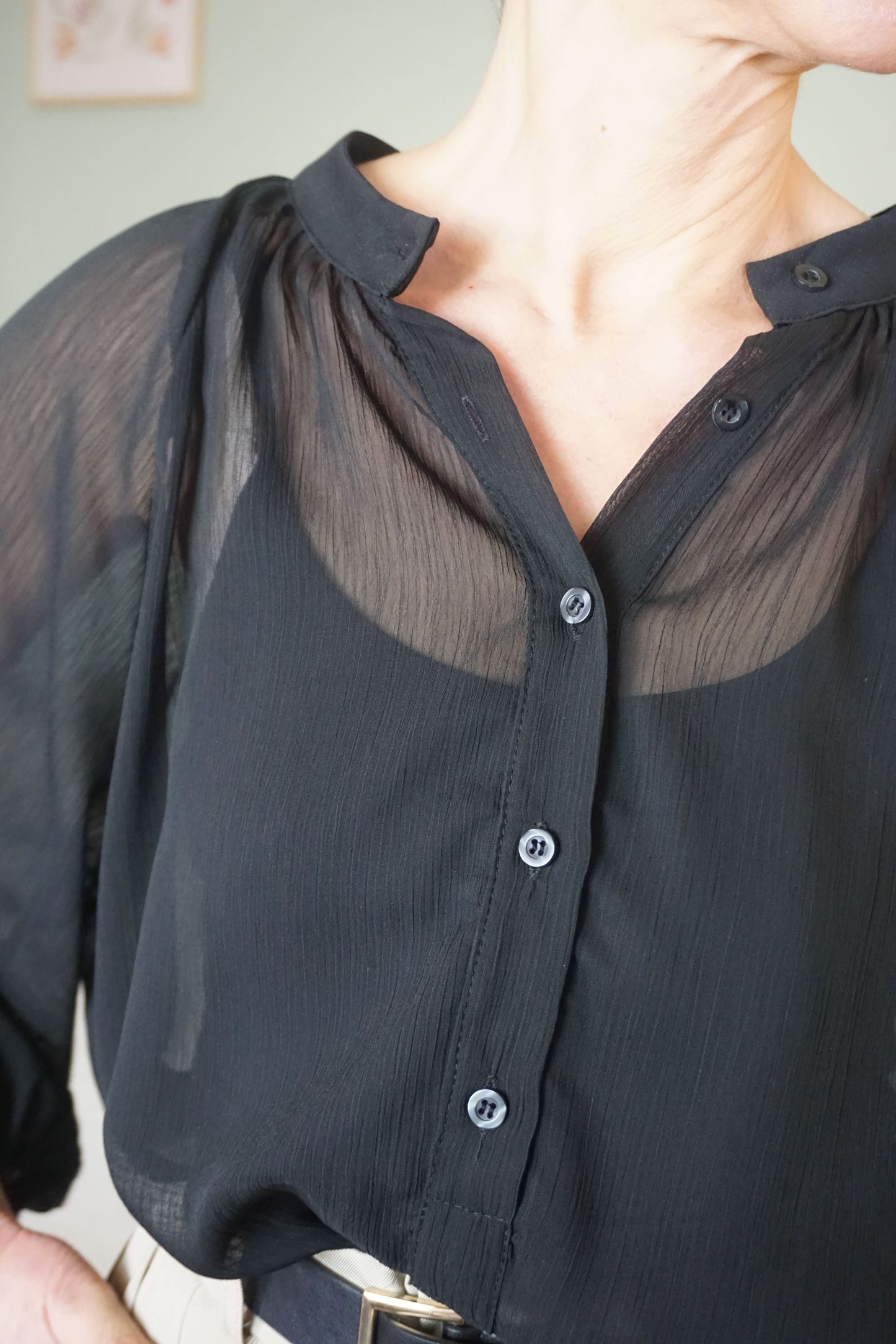 Blouse transparente noire