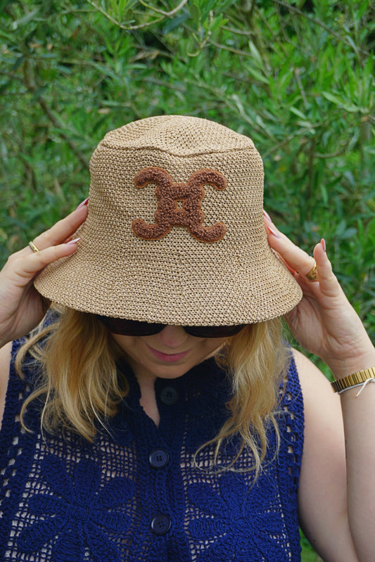 Bob paille motif marron