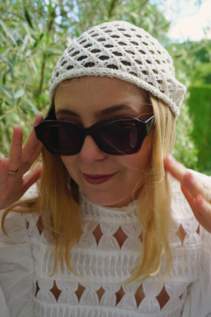 Bonnet crochet crème