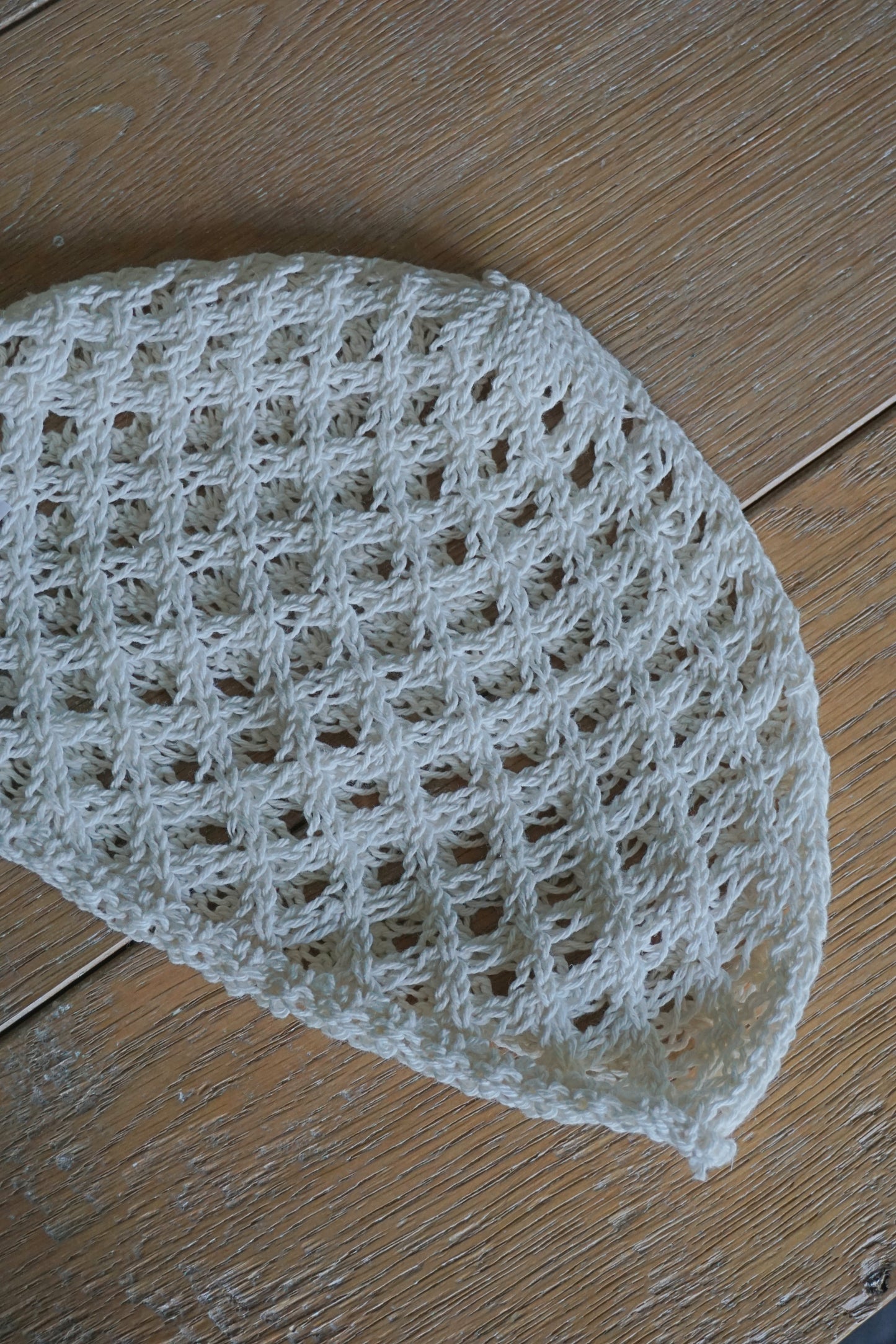 Bonnet crochet crème