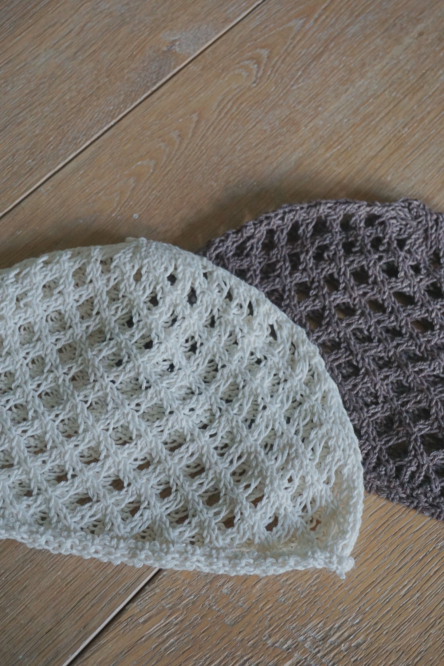 Bonnet crochet crème