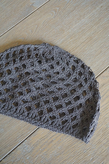 Bonnet crochet marron