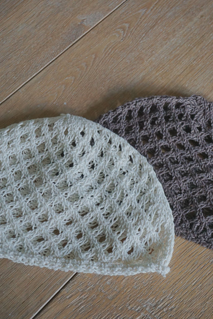 Bonnet crochet marron