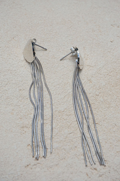 Boucles d'oreilles pendantes argentées