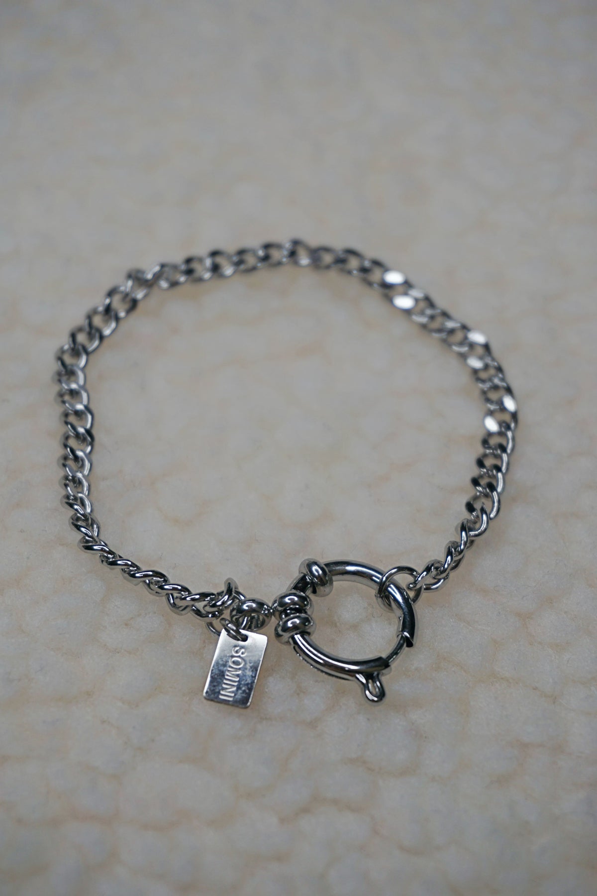 Bracelet argenté maille et boucle
