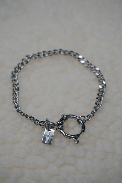 Bracelet argenté maille et boucle