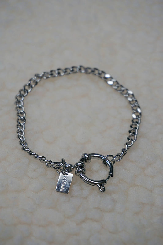 Bracelet argenté maille et boucle