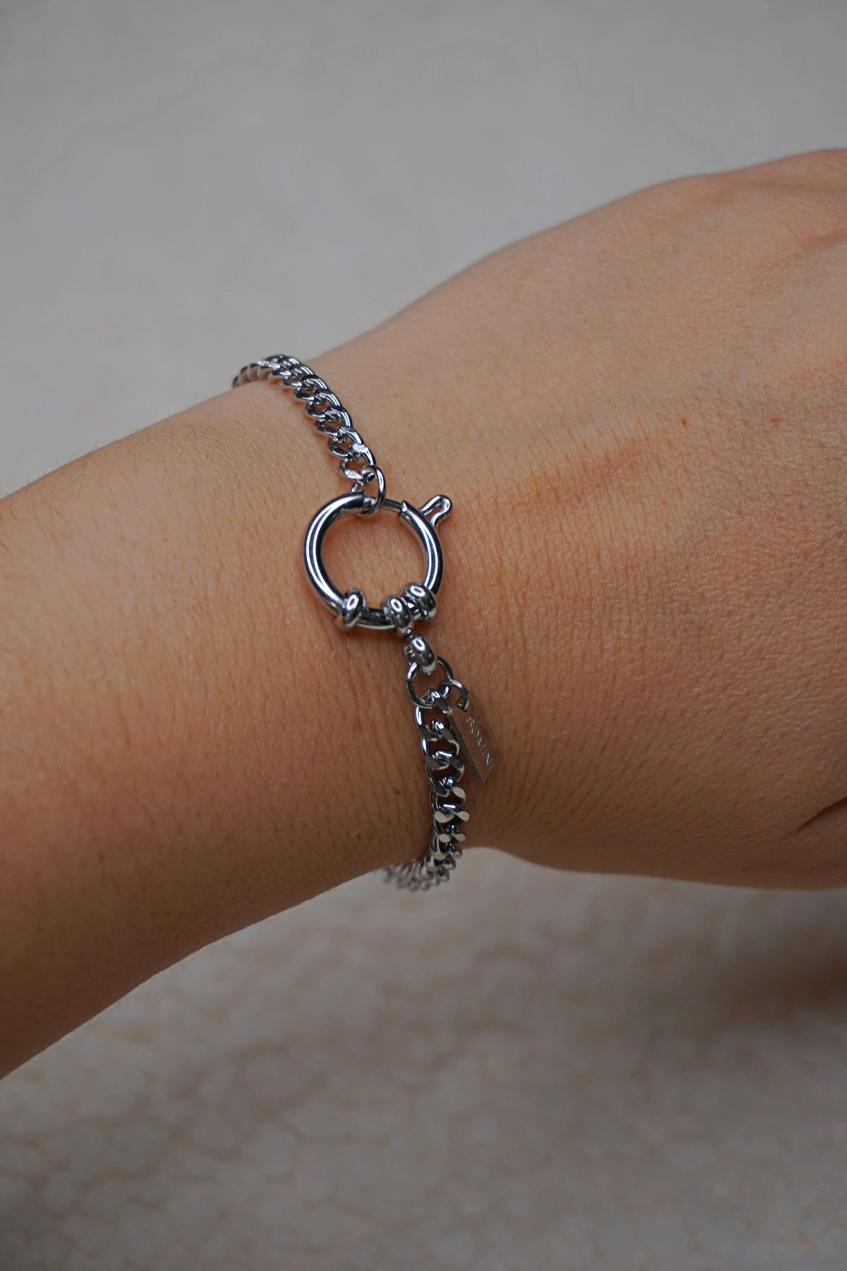 Bracelet argenté maille et boucle