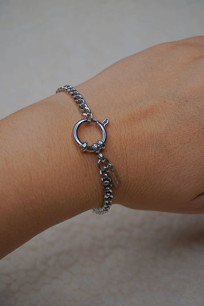 Bracelet argenté maille et boucle