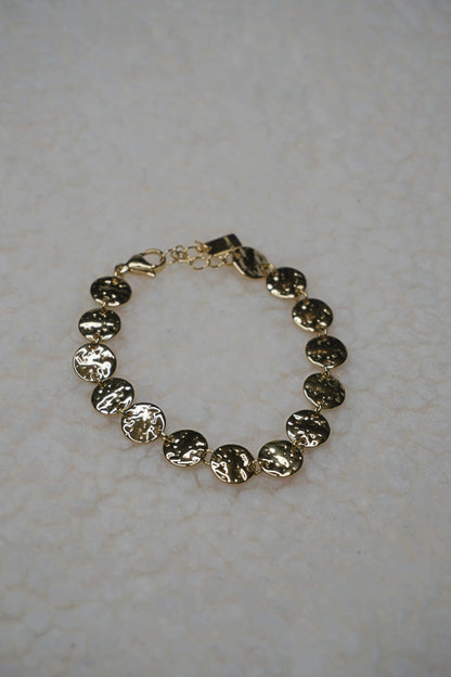 Bracelet doré médaillons brillants
