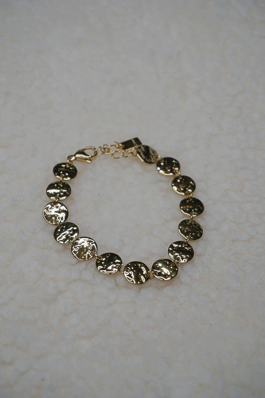Bracelet doré médaillons brillants