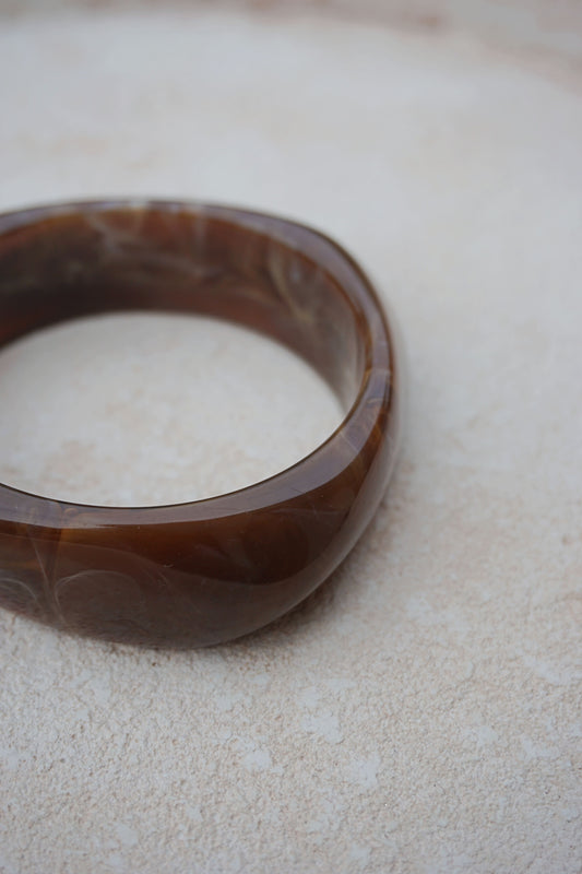 Bracelet épais résine marron