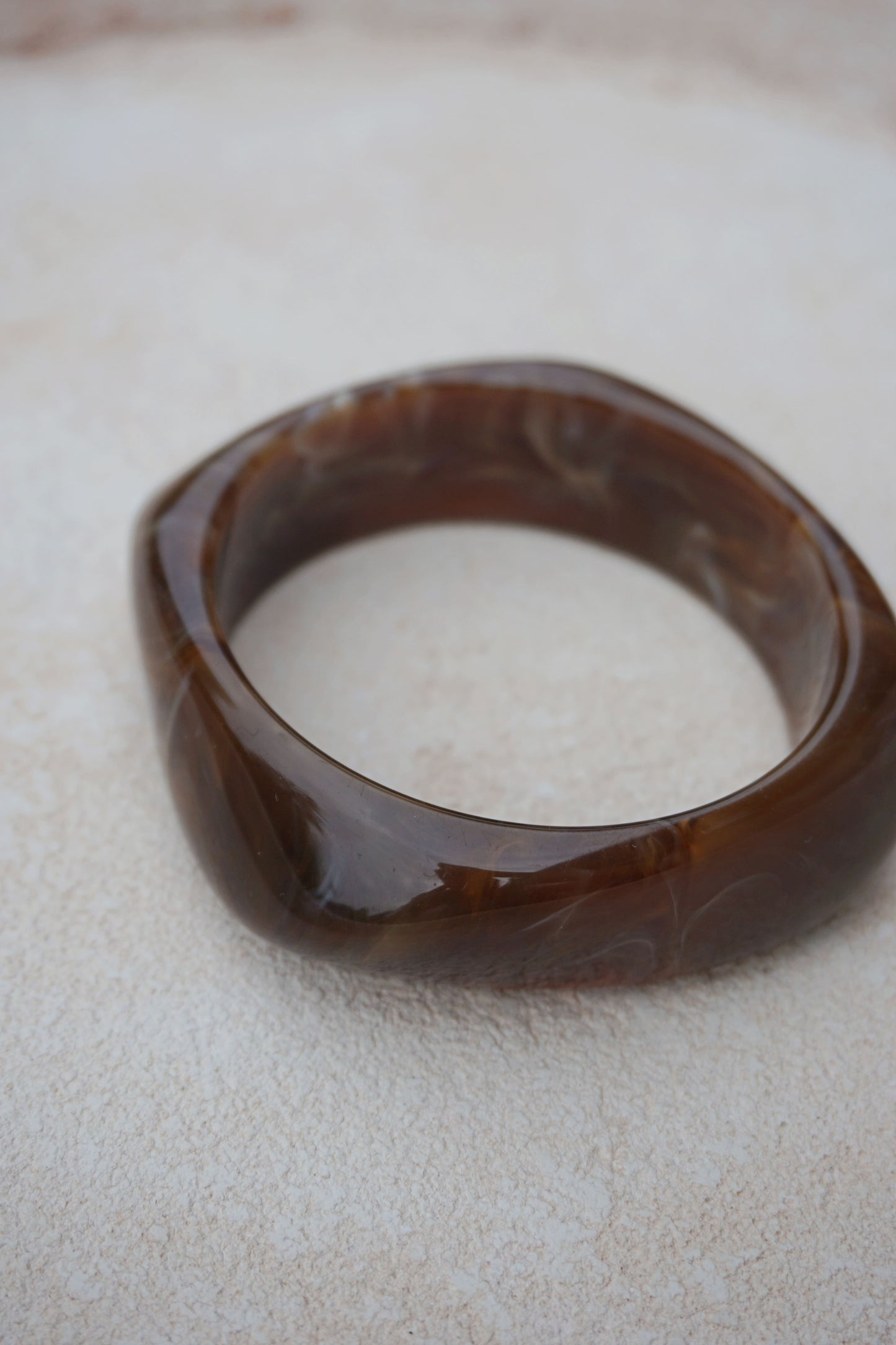 Bracelet épais résine marron