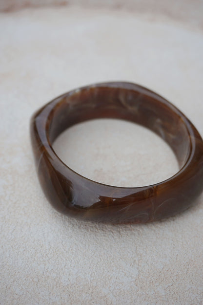Bracelet épais résine marron