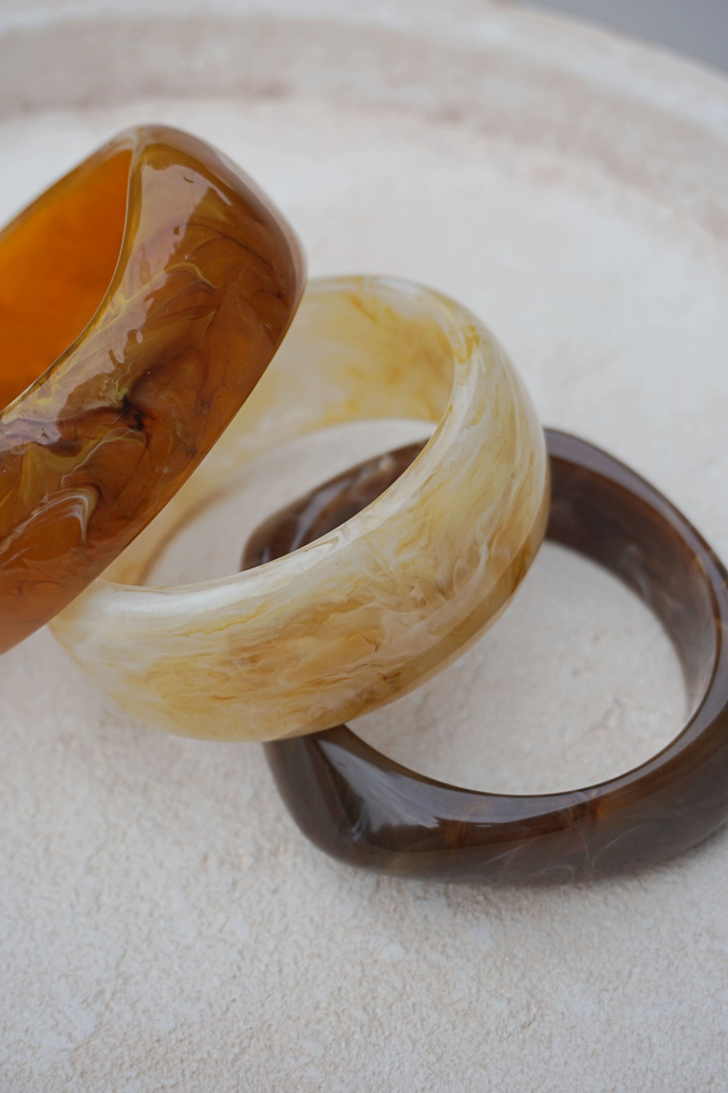 Bracelet épais résine marron