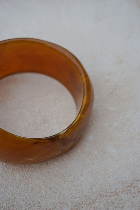 Bracelet épais résine terracotta