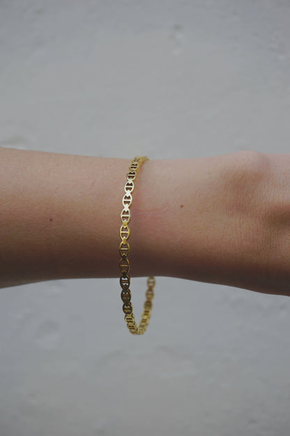 Bracelet jonc doré et boucles