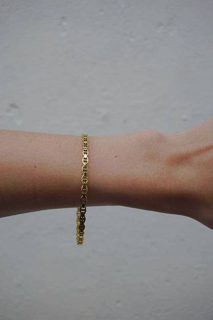 Bracelet jonc doré et boucles