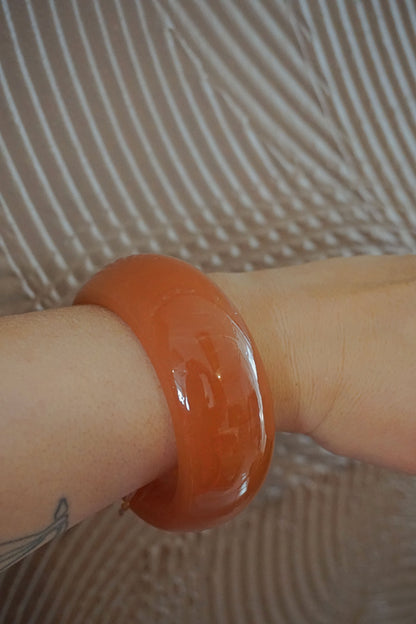 Bracelet large résine terracotta