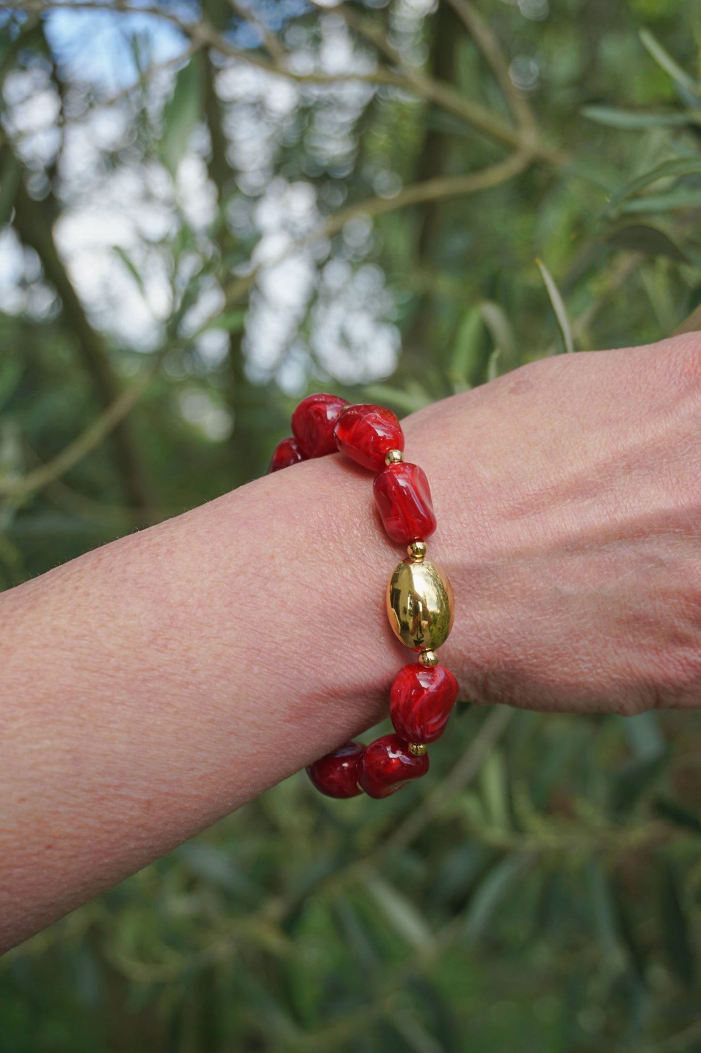 Bracelet résine bordeaux