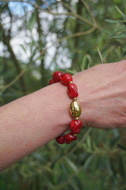 Bracelet résine bordeaux