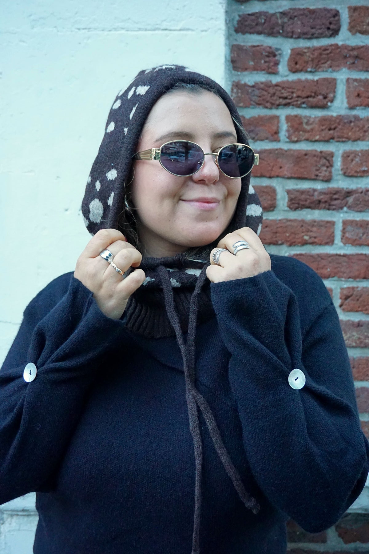 Cagoule motif bambi avec cachemire