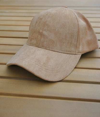 Casquette effet daim beige