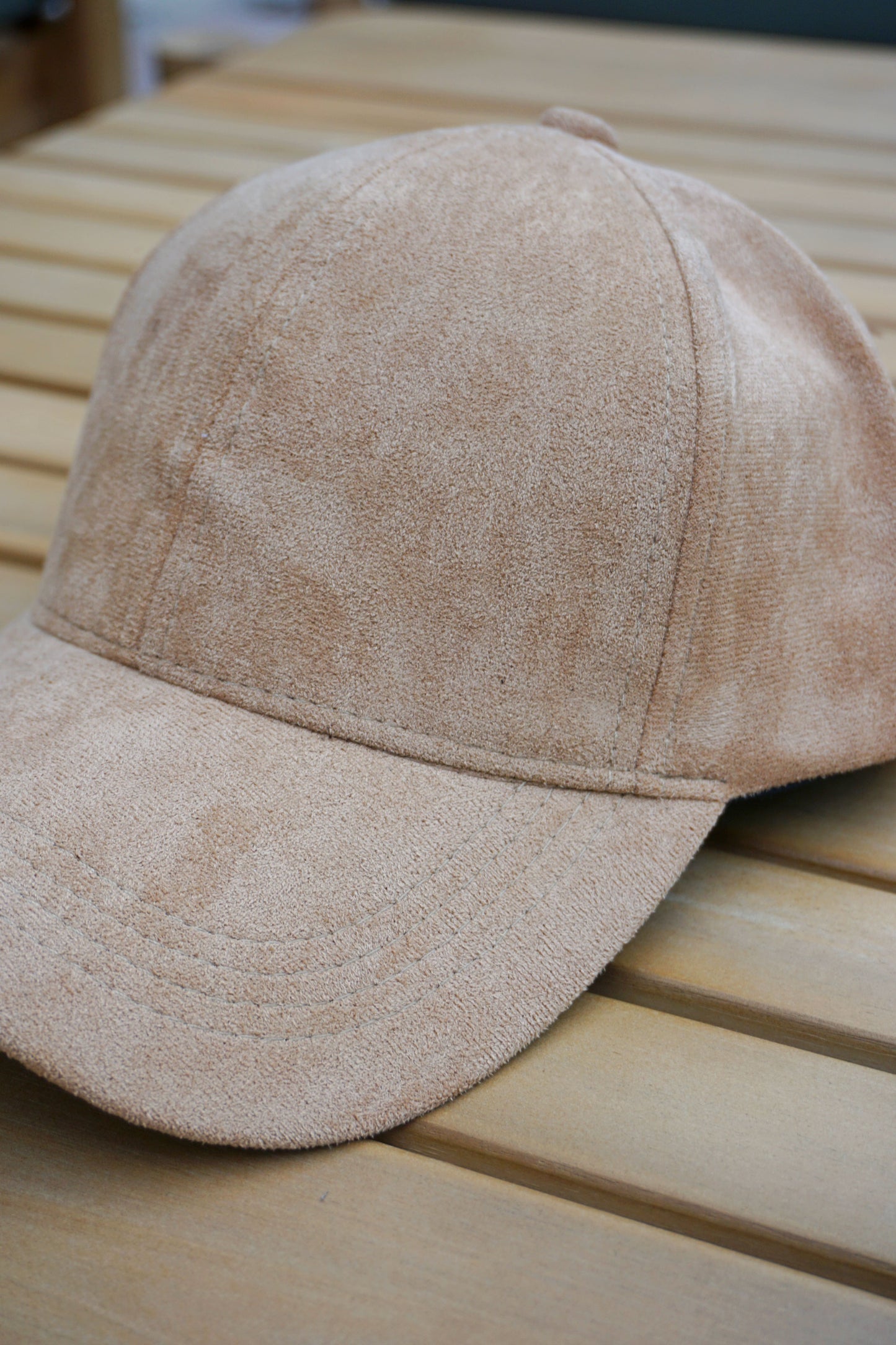 Casquette effet daim beige