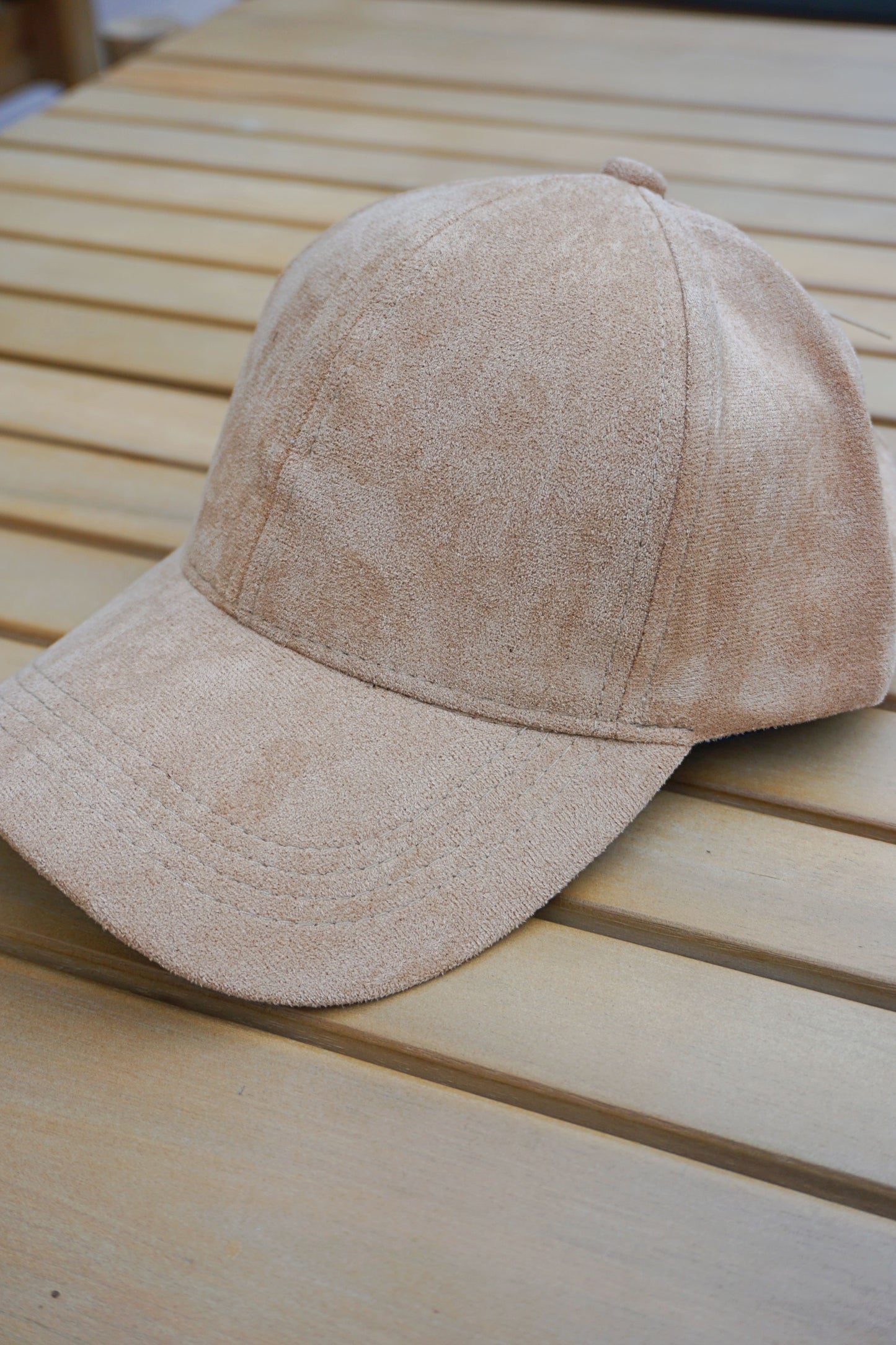 Casquette effet daim beige