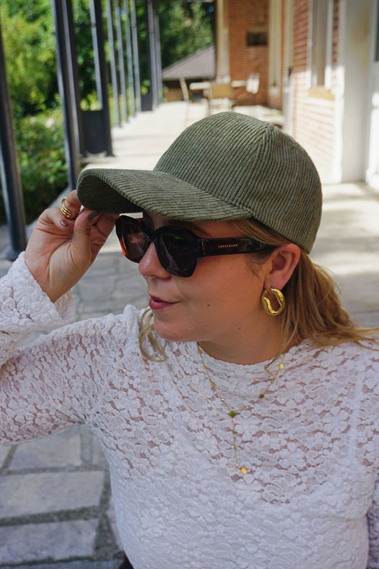 Casquette kaki velours côtelé