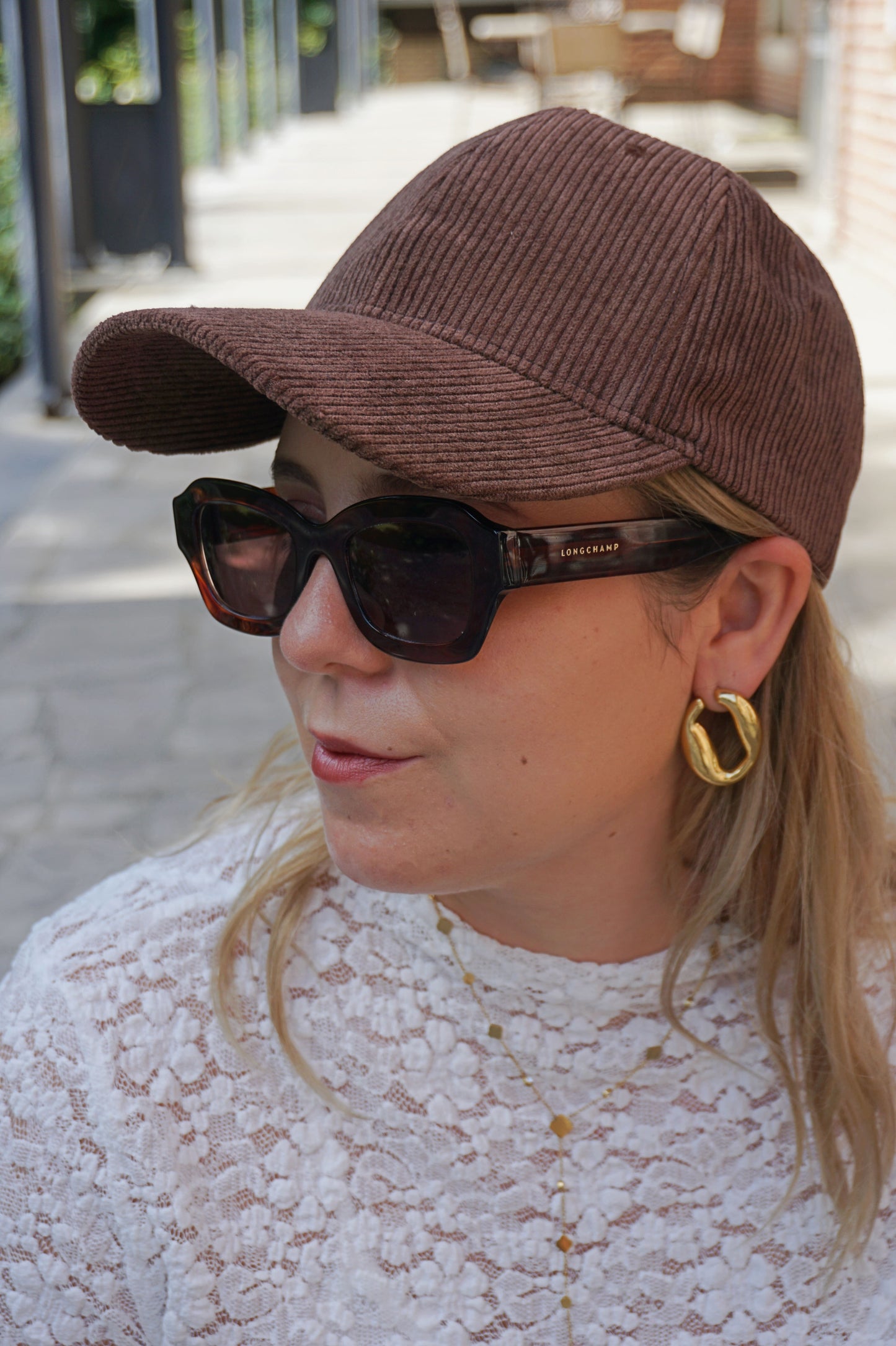 Casquette marron velours côtelé