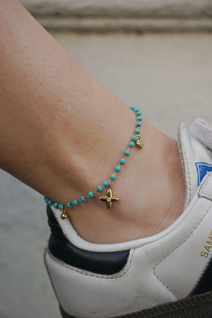 Chaîne de cheville bleue et étoile