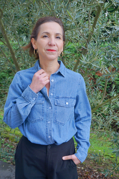 Chemise en jean bleue