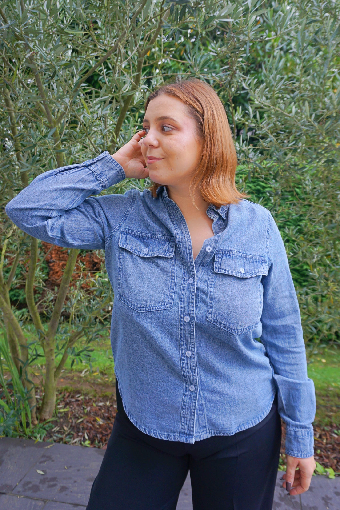 Chemise en jean bleue