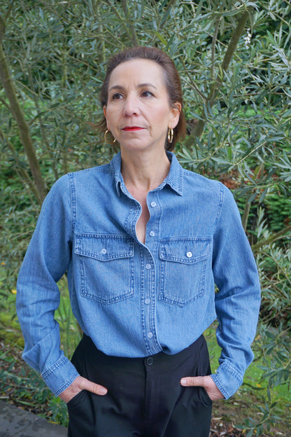 Chemise en jean bleue