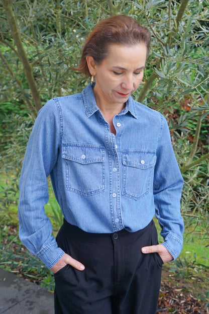 Chemise en jean bleue