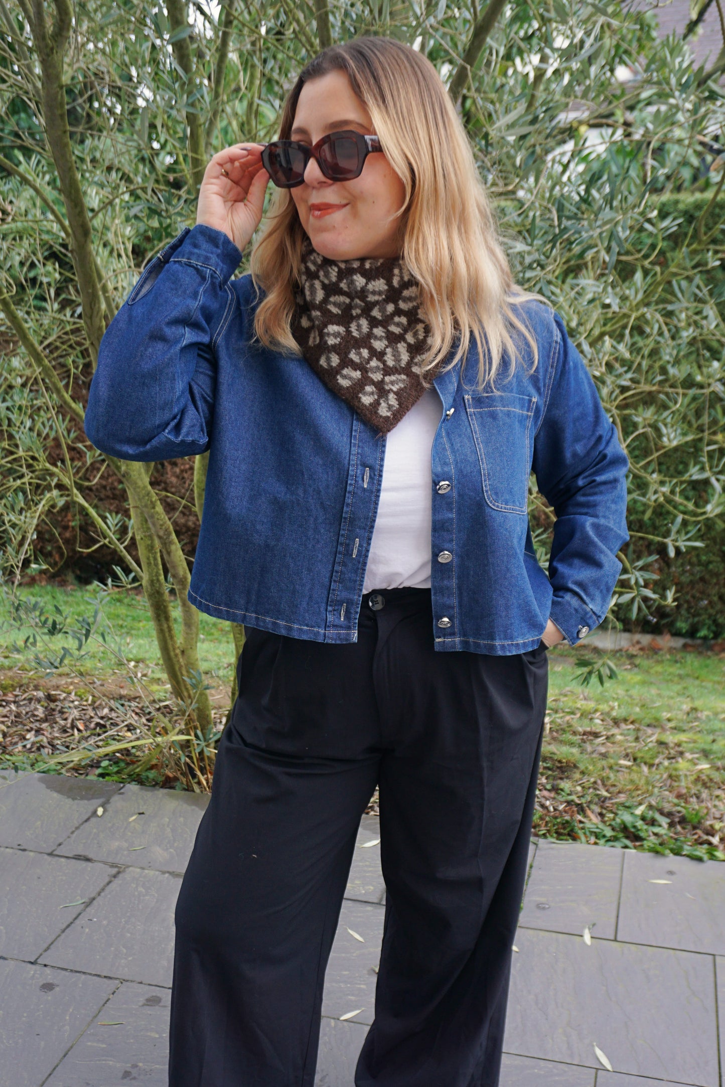 Chemise en jean boutons argentés