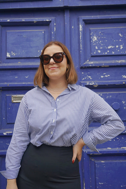 Chemise rayée bleue et blanche