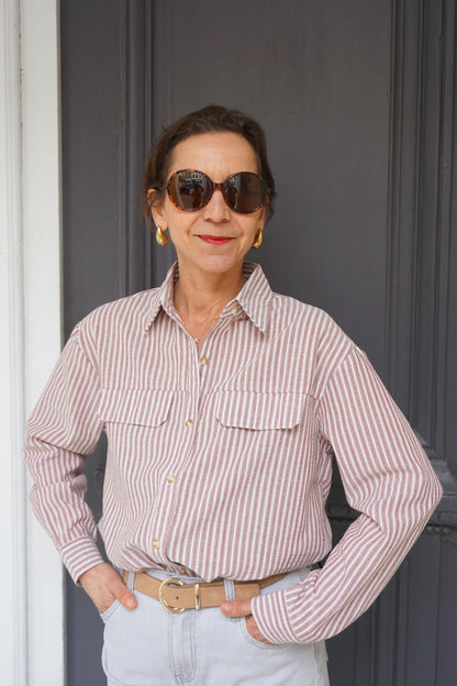 Chemise rouge rayée