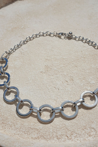 Silver rings necklace