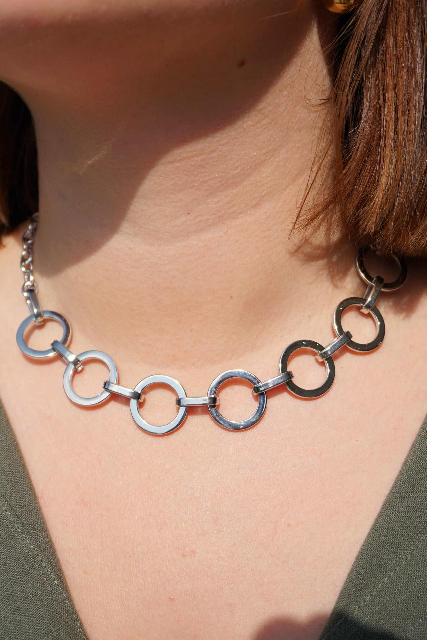 Silver rings necklace